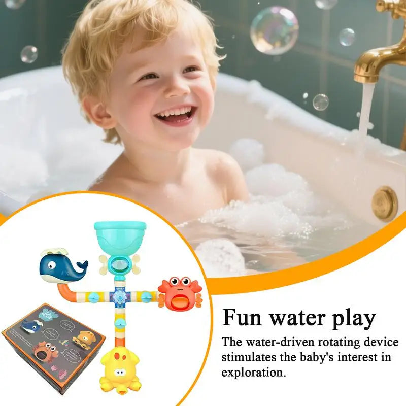 Bathtub Toys Waterwheel Bathing Toy Water Pipes Building Kit Games Education Bathroom Bathtub Shower Playset For Boys Girls Zpaxo