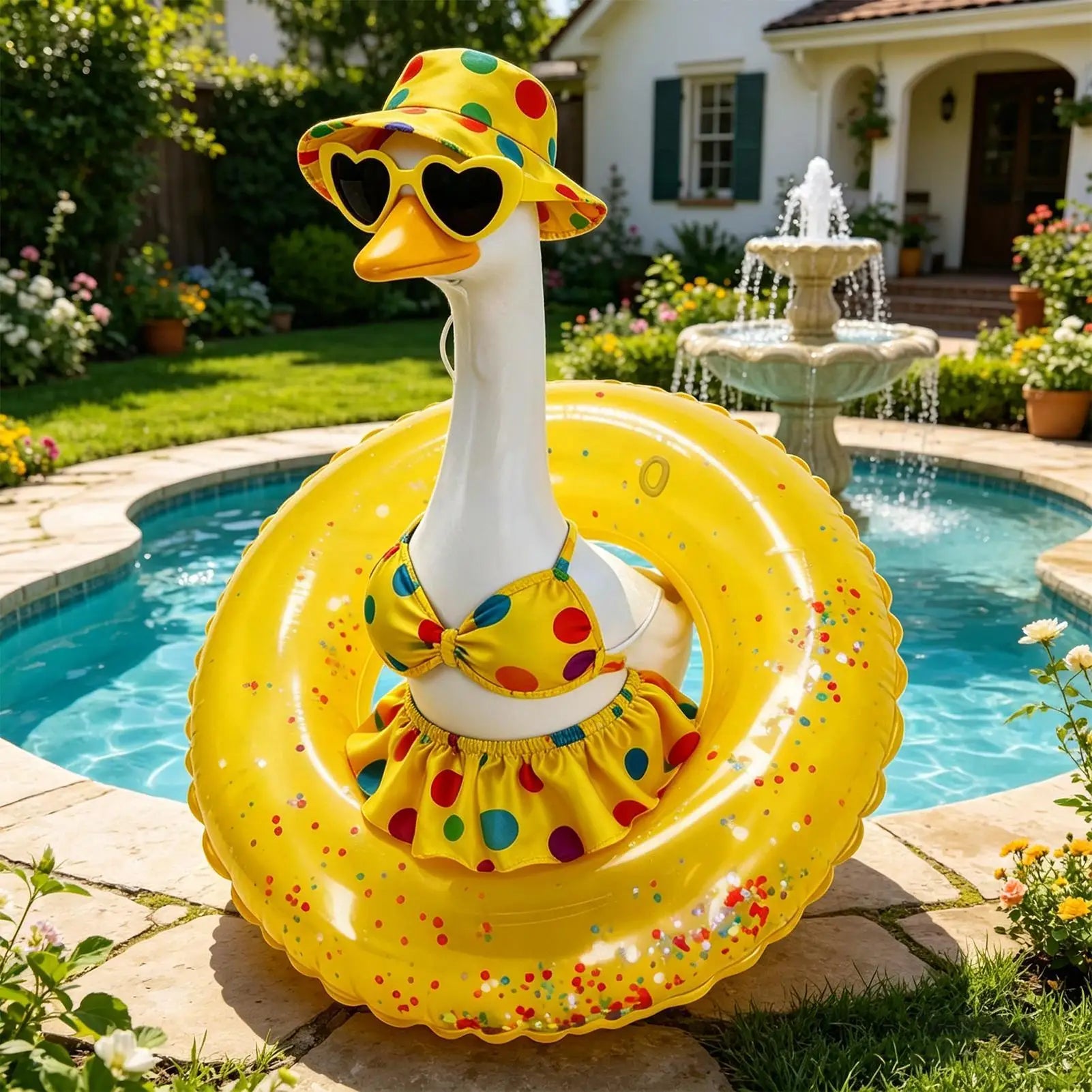 Hawaiian Porch Goose Outfits Tropical Costume Cute Waterproof Duck