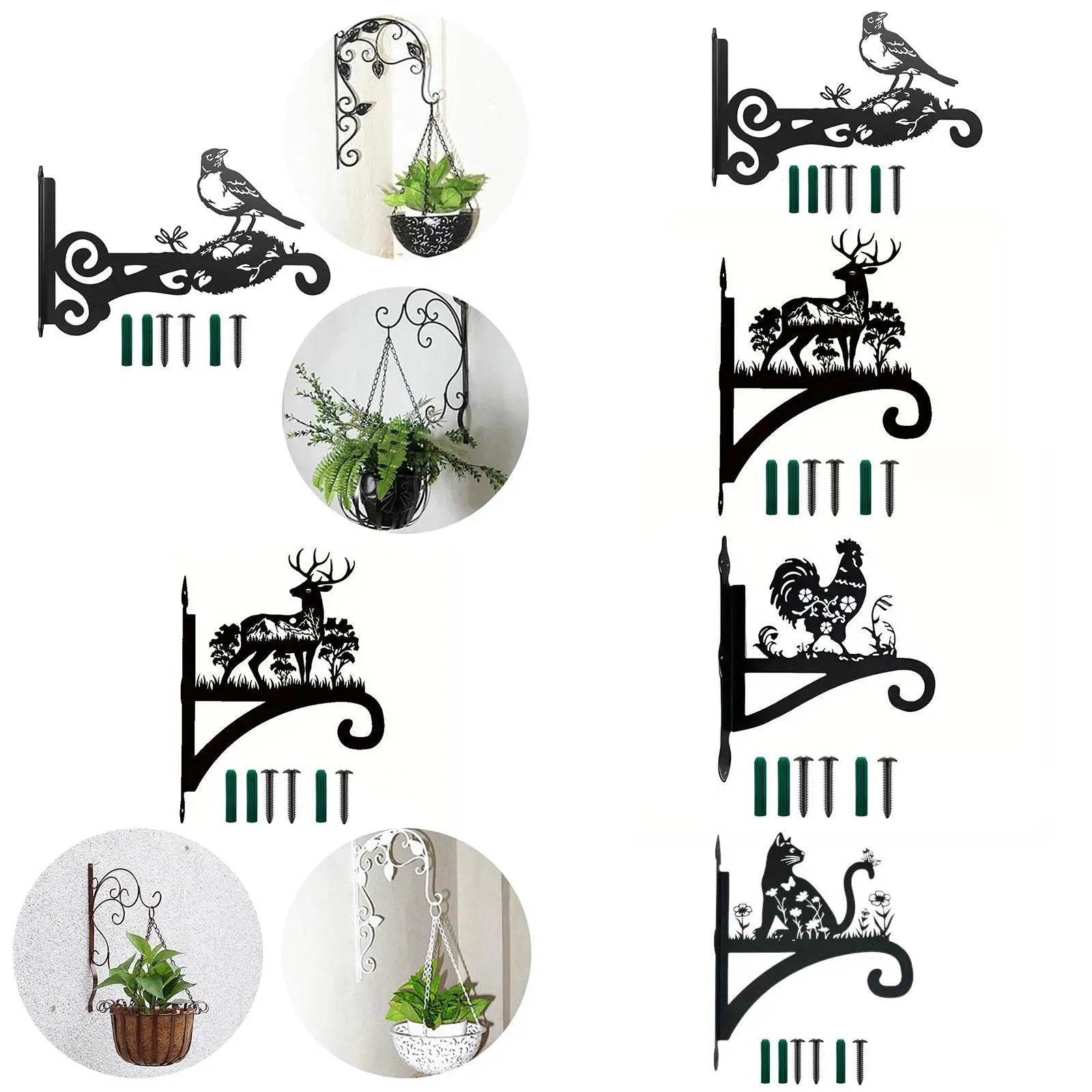 Heavy Duty Iron Wall Plant Bracket – Animal Silhouette Hanger Wall Plant Bracket Zpaxo