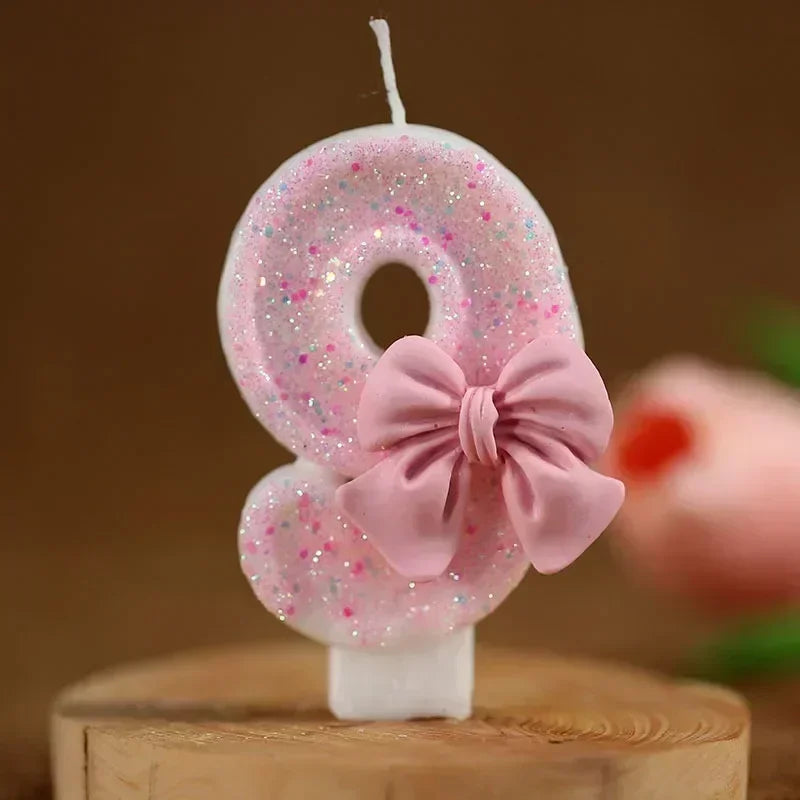 1 2 3 4 5 6 7 8 9 3D Number Candle Cake Number Cake Candle Pink Glitter Birthday Candle Topper Birthday Party Cake Decor Hot Zpaxo 9