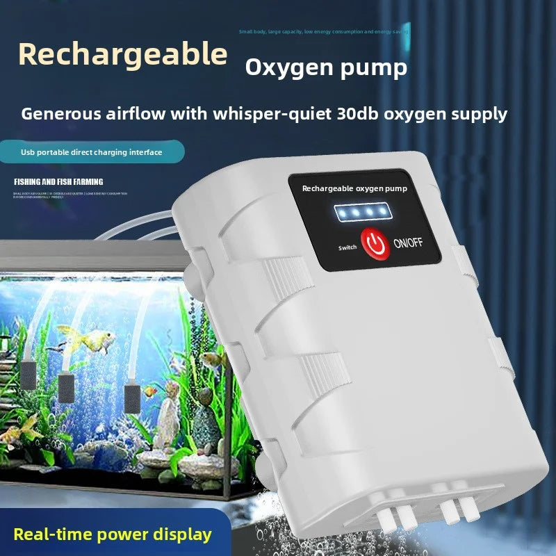 Rechargeable Fish Tank Aerator Pump Outdoor Fishing Portable Ultra