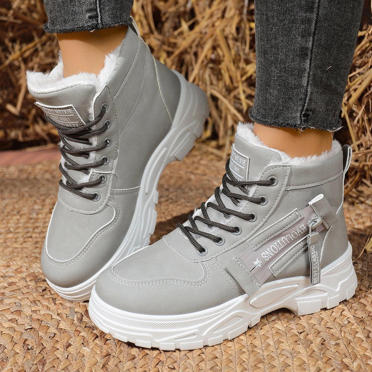 Retro Winter Snow Boots for Women Casual High-top Shoes Warm Women Sneakers Platform Ankle Boots Zapatillas De Mujer New Boots Zpaxo