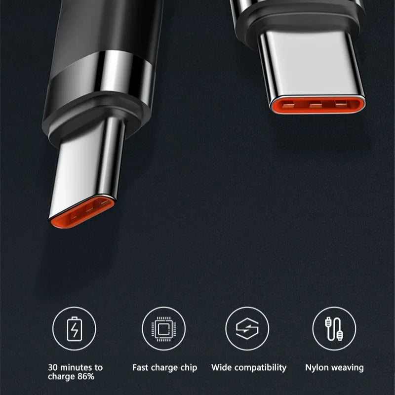 120W Fast Charger PD Quick Charging USB C Cable Iphone 15 Max Samsung