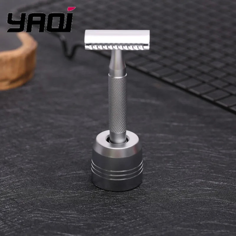 Yaqi Matte Chrome Men's Razor Holder – Aluminium Stand Razor Stand Holder Zpaxo