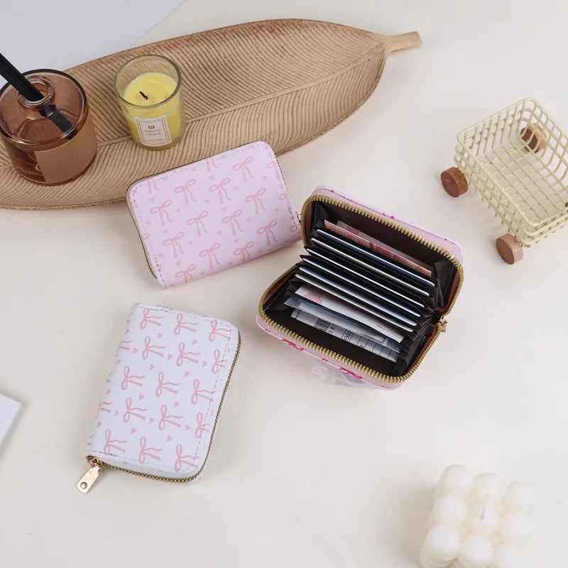 Women's Bowknot Card Holder – Cute Mini Coin Purse Multi-Slot Mini Card Holder Wallet Zpaxo