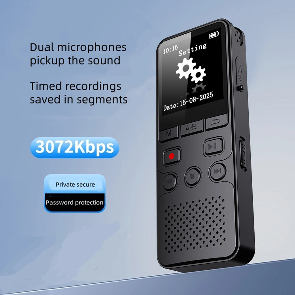 Digital Voice Recorder Sound Recording Device with 1.4 Inch TFT Screen Dual Microphone for Lectures Meetings Classes Interviews Zpaxo