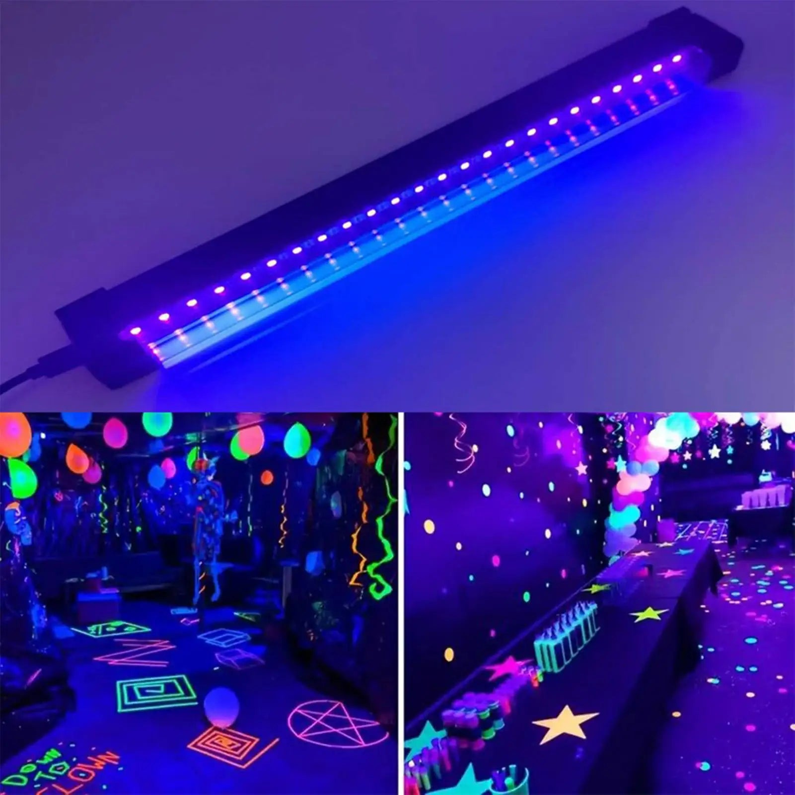 9W Magnetic Black Light Bar Portable UV Lamp USB Fluorescent Strip