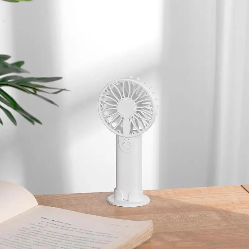652F Rechargeable Mini Fan USB Desk Strong AA Battery Powered for Office Travel Outdoors Zpaxo