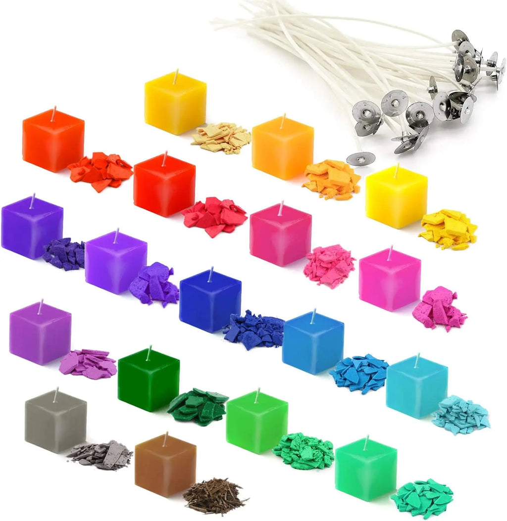 16 Candle Dye Colors, 15 Wicks & 5 Holders – DIY Candle Making Kit Candle Making Kit Zpaxo