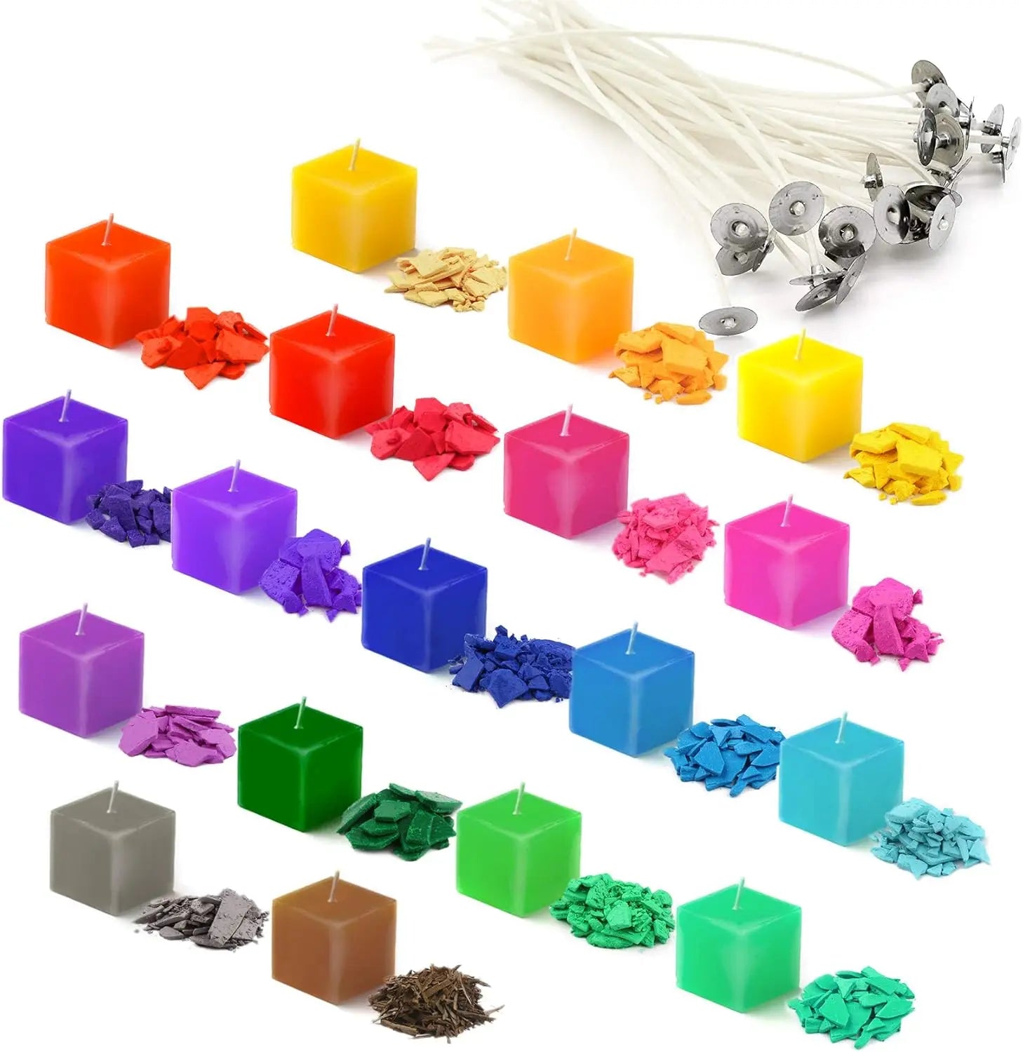16 Candle Dye Colors, 15 Wicks & 5 Holders – DIY Candle Making Kit Candle Making Kit Zpaxo