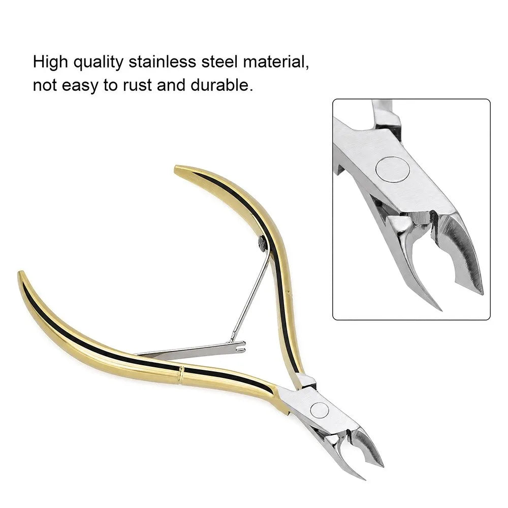 Nail Cutter Stainless Steel Toe Nail Clippers Gold Angled Toenail Trimmer Anti-Corrosion Heavy Duty Nail Nipper Nail Care Zpaxo