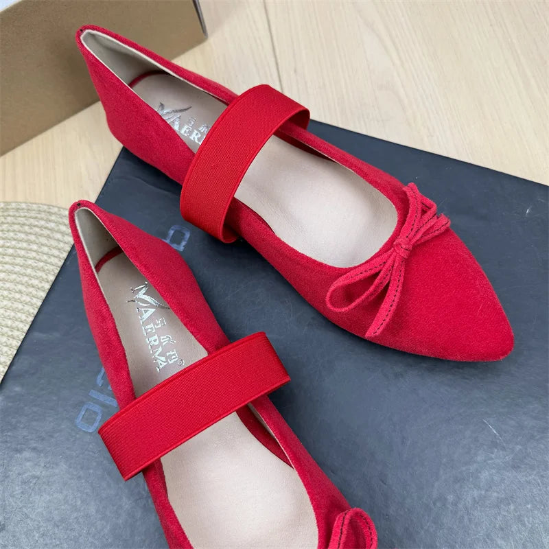 Flat Shoes for Women Spring and Autumn Red 2025 New Mary Jane Ballet Plus Size Women's Shoes Ladies Loafers Women zapatos Zpaxo