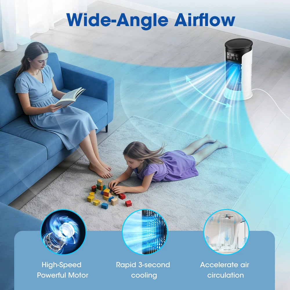 AFDEAL 6-Speed Desktop Misting Fan – Timer & 7-Color Light Desktop Misting Fan Zpaxo
