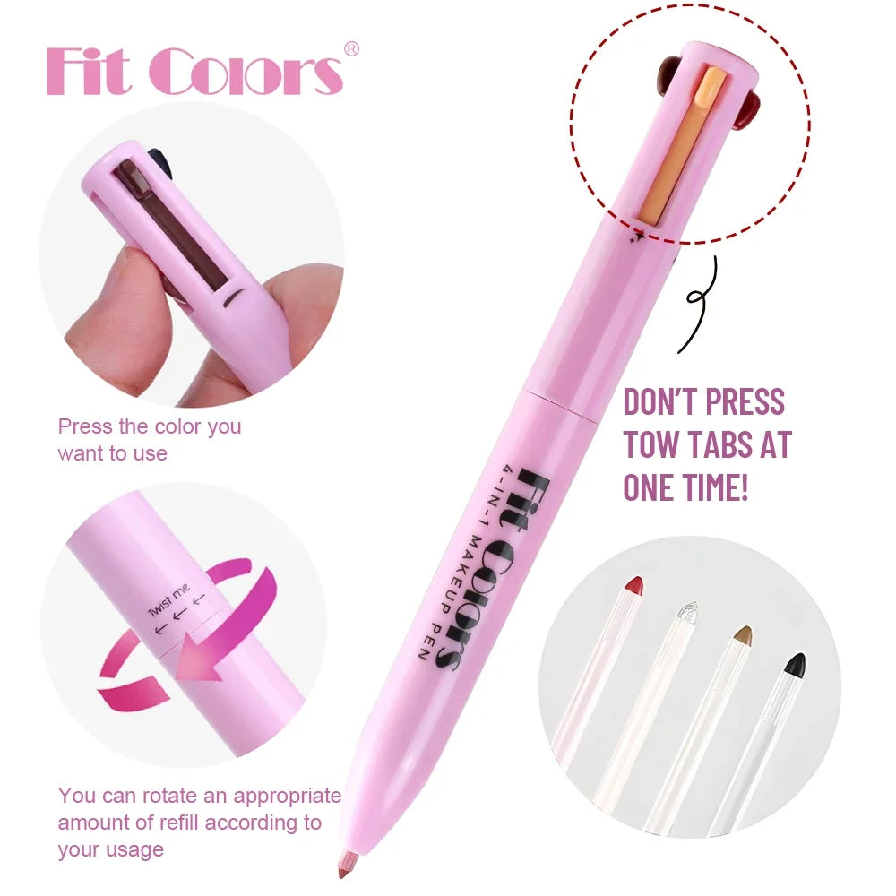 4-in-1 Multi-functional Lip Liner Eyeliner Eyebrow Highlighter Pencil