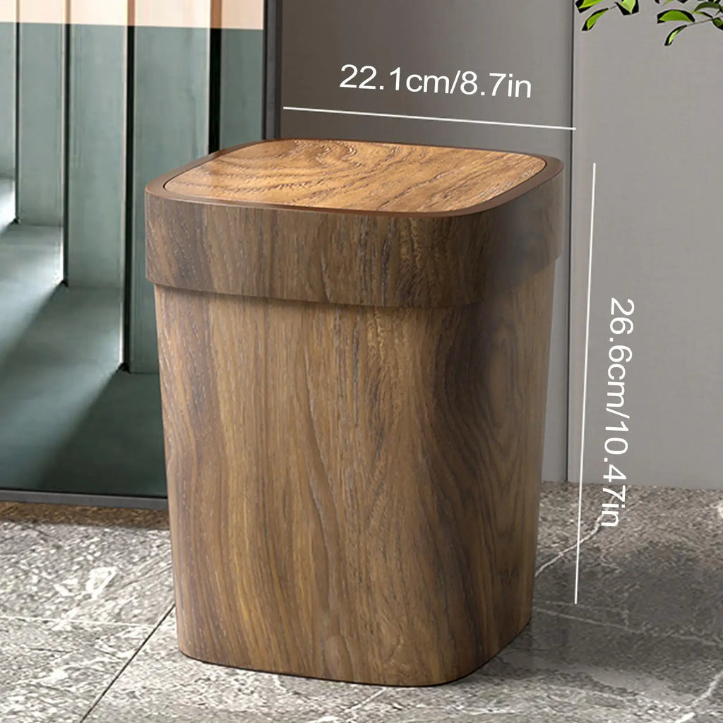 Trash Can Kitchen Canteen Rectangle Garbage Bin 12L Swing Lid Trash Can for Laundry Room Apartment Living Bedroom Corner Zpaxo