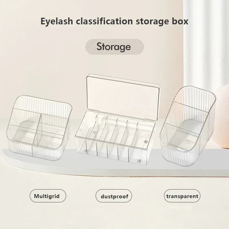 Eyelash Extension Tool Storage Box With Cover Lash Accessories Lashes Glue Tweezer Holder Organizer Acrylic Transparent Box Zpaxo