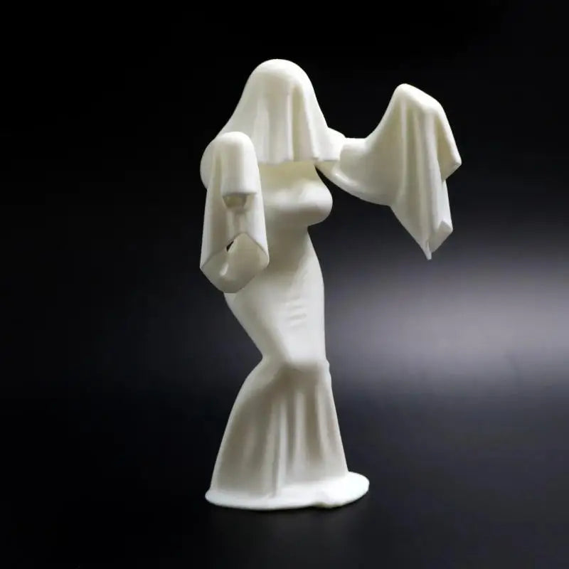 1Pcs Halloween Ghost 3D Printing Ornaments Bride Character Sculpture Model Ornaments Creative Female Ghost Desktop Figurine Zpaxo