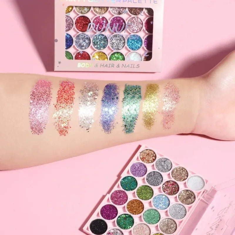 24 Colors Body Face Glitter Gel Palette Multifunctional Waterproof