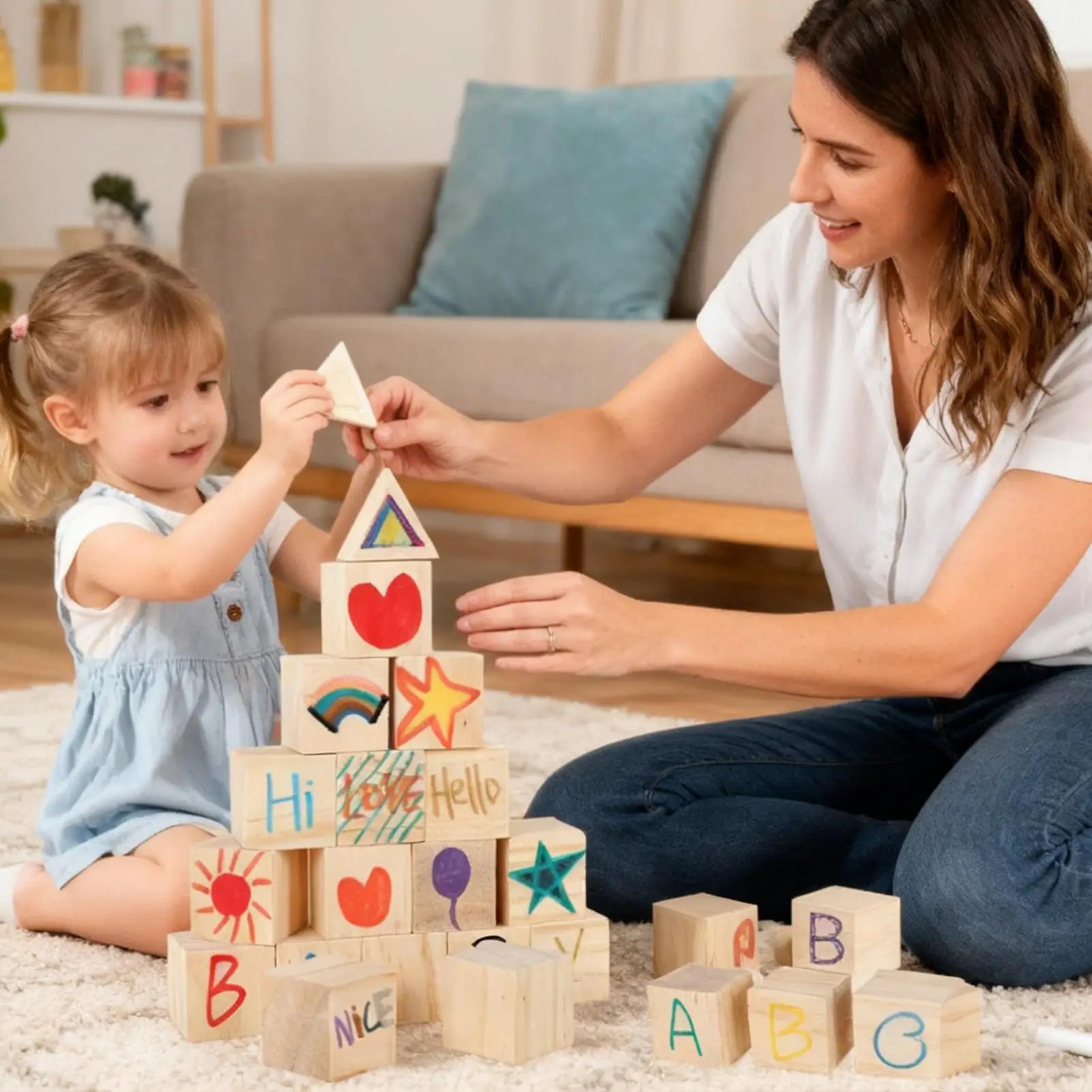 Baby Shower Blocks Signs Kit 24 Markers Included Toy Decorate Blocks Baby Shower Activity For Gender Reveal Party 100-Day Zpaxo