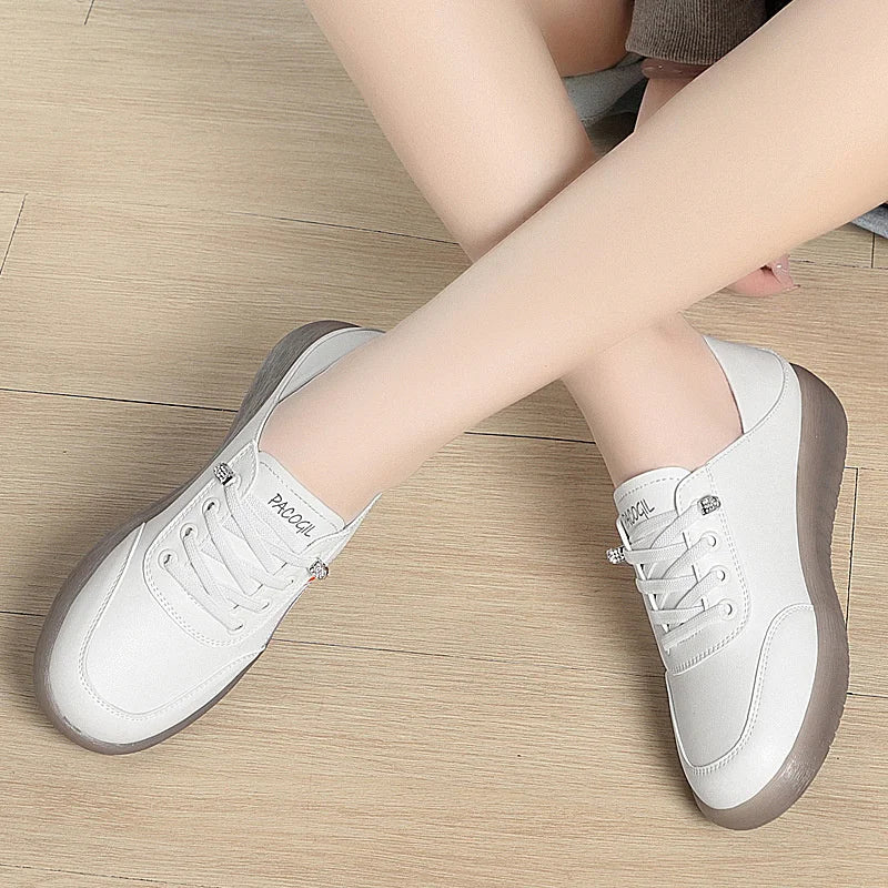 Casual Shoes Soft Sole Non-slip Women's Travel Comfortable White Beef Zpaxo