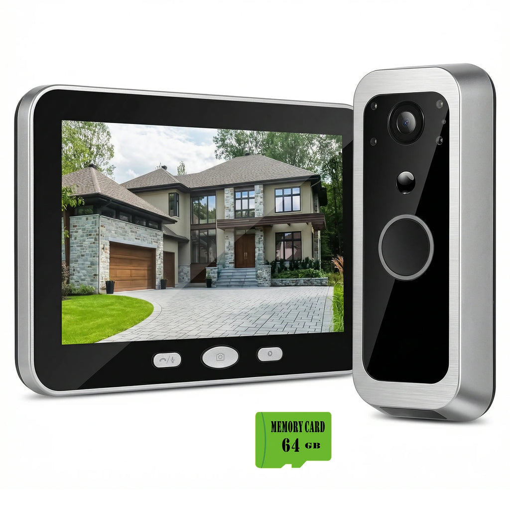 Tuya Smart Doorbell 160° Wide View Angle 5 Inch Screen Wireless Video Door Phone Intercom System 5000mAh Battery PIR Detection Zpaxo Door Camera 64G