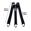 1PC Heavy Duty Suspenders For Men Work Biker Outdoor Wide Y-Back With 3 hooks Hook Adjustable Elastic Trouser Braces Strap Belt Zpaxo Black