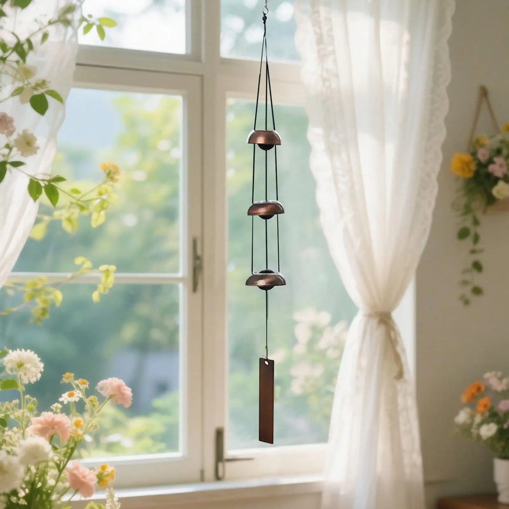 Chimes Outdoors Blessing Sounding Ornament 3 Bells Copper Small Wind
