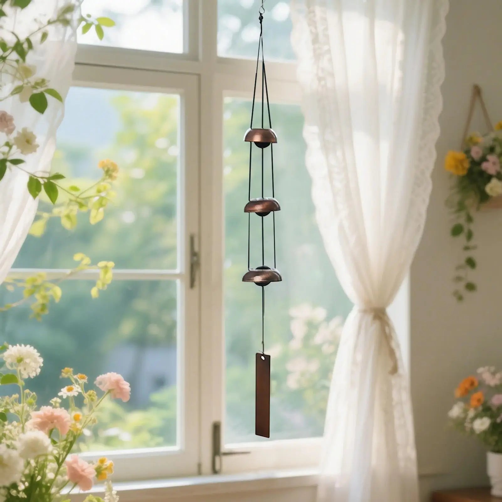 Chimes Outdoors Blessing Sounding Ornament 3 Bells Copper Small Wind