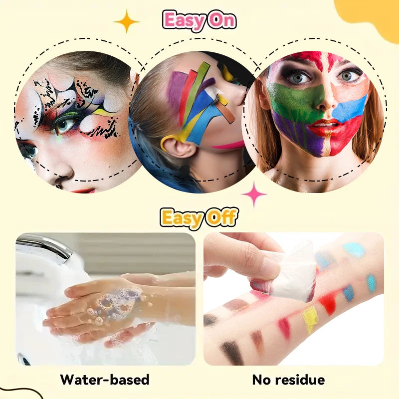 Face Paint Water Based Vibrant Body Makeup-kids&adults Non-toxic Zpaxo