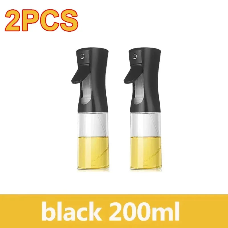 Oil Spray Oil Sprayer Bottle Plastic Household Kitchen Nebulizing Mist Filling Cooking Dual Use BBQ Camping Bbq Accessories Zpaxo 2pcs-200ml black