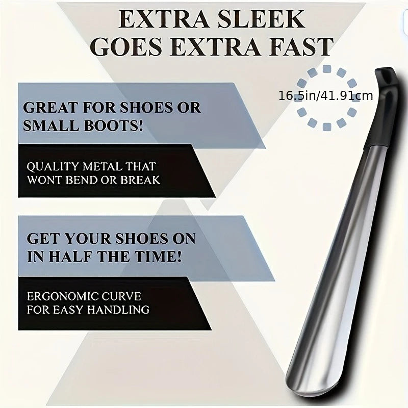 16 5 Stainless Steel Long Shoe Puller Ergonomic Grip Durable Metal