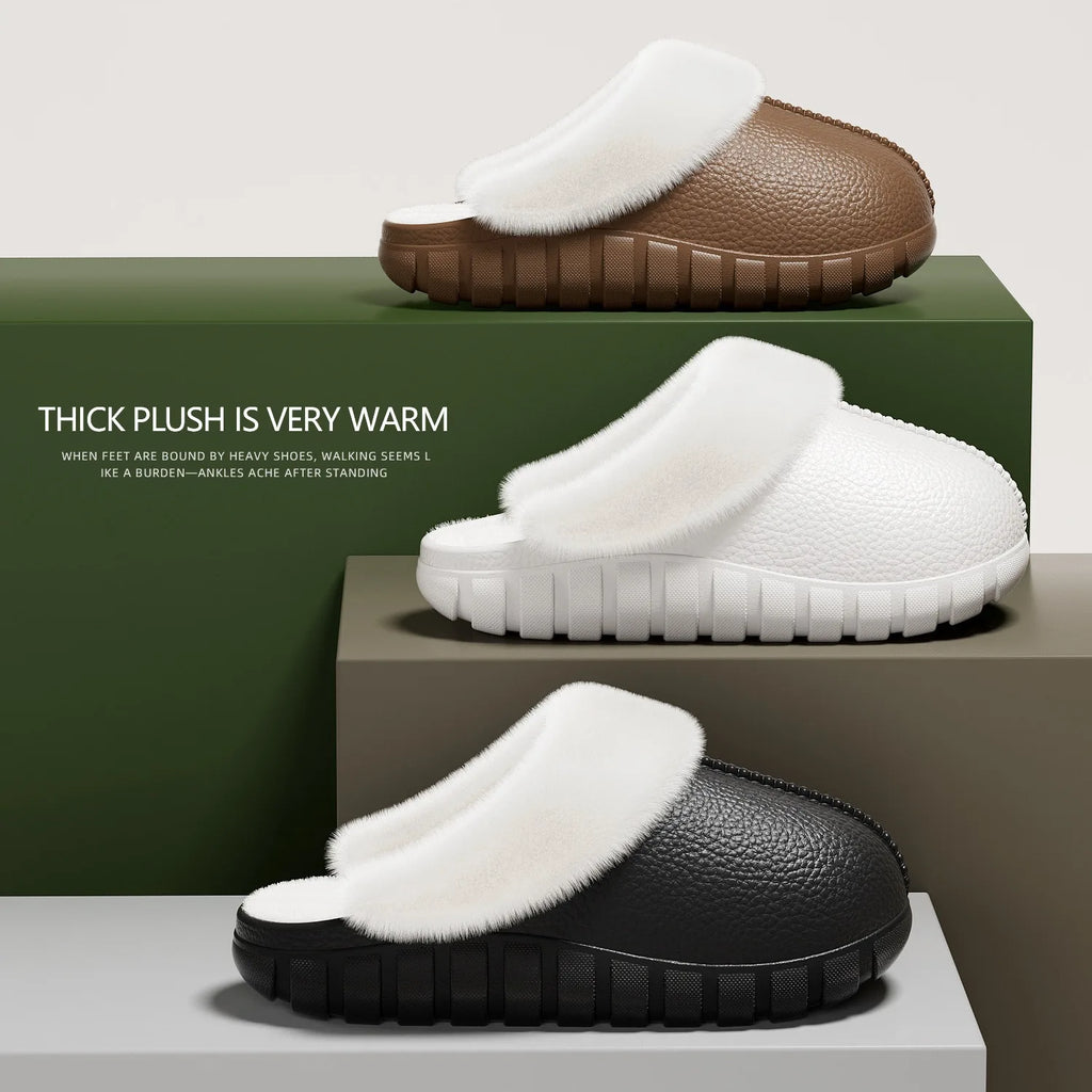 SHAJI Winter Warm Non Slip Indoor Home Slippers Removable Washable