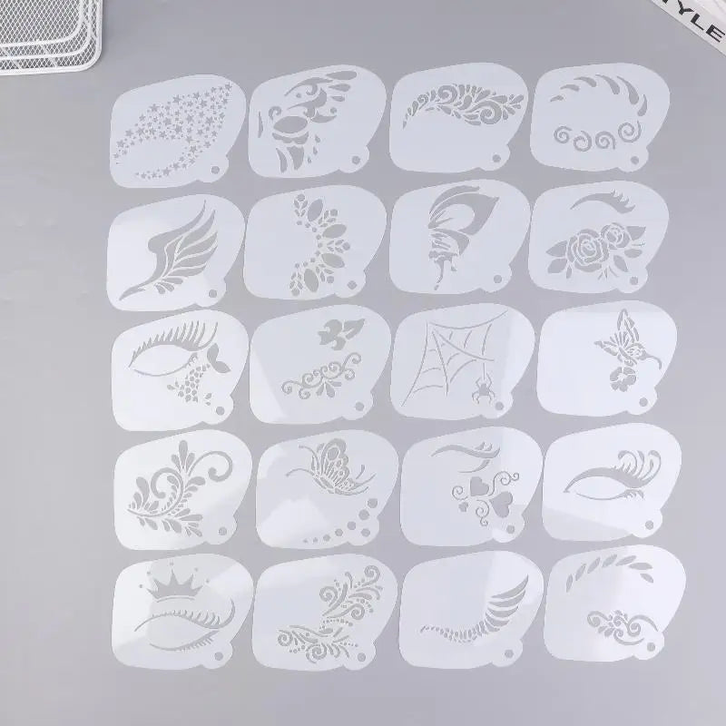 8 Face Paint Stencils Professional Body Art Adults Kids Easily Use Zpaxo