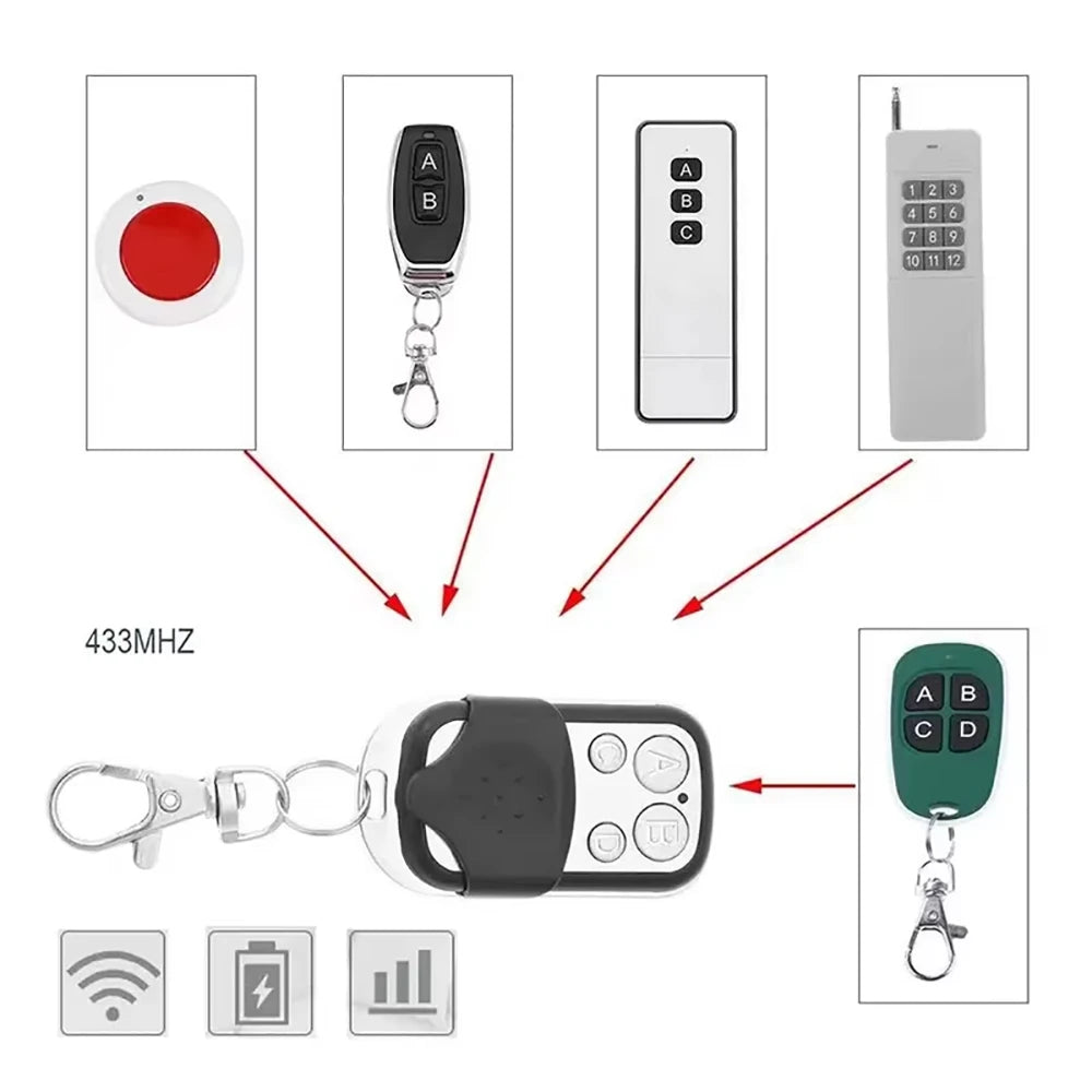 433MHz 4-Button Metal Universal Garage Door Remote Duplicator Remote Control Duplicator Zpaxo