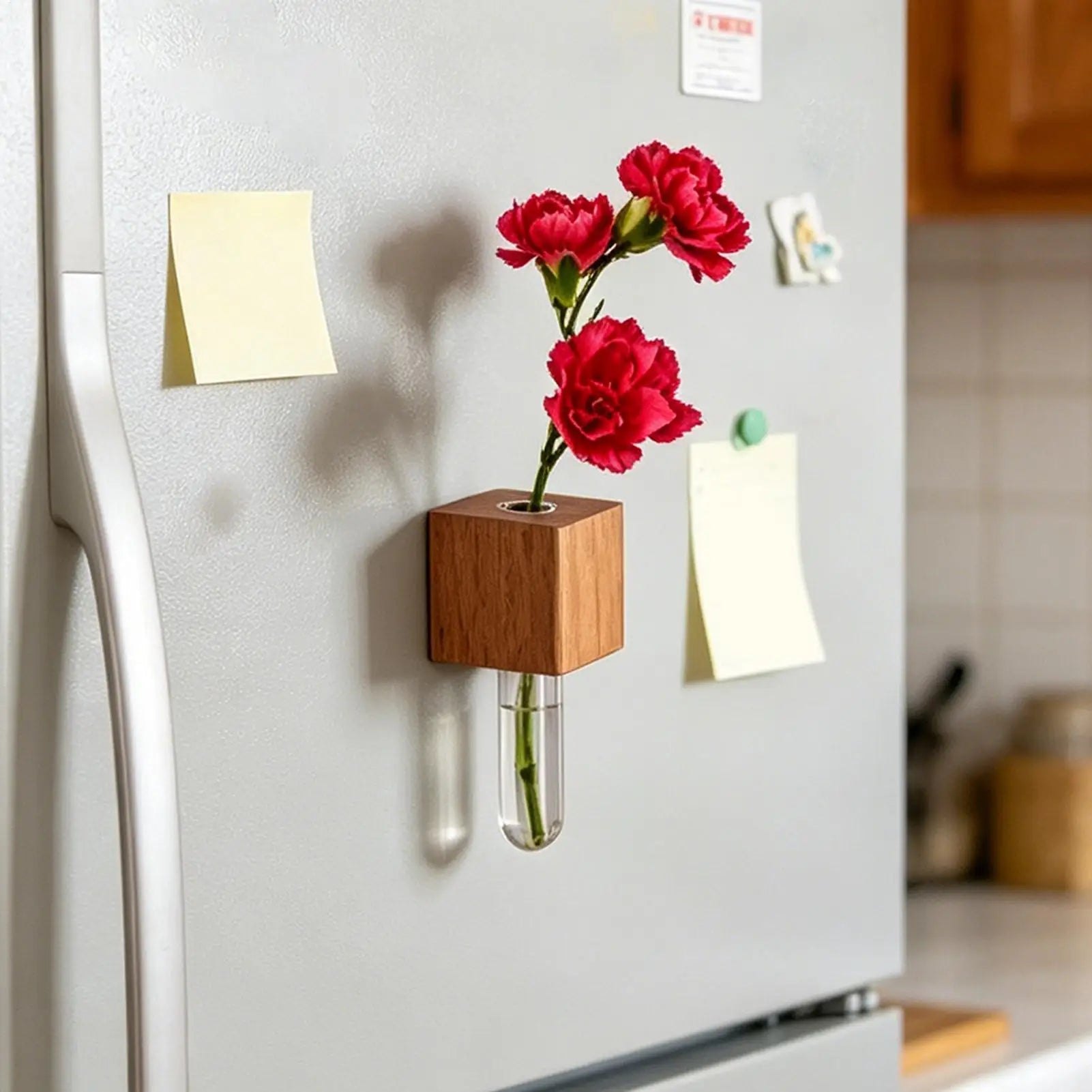 Magnet Vases Refrigerator Wood Rustic Propagation Station Mini Wall