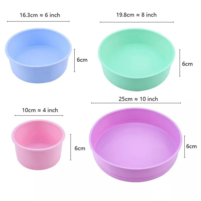 4 6 8 Silicone Cake Mold Round Chocolate Molds Baking Dishes Pastry