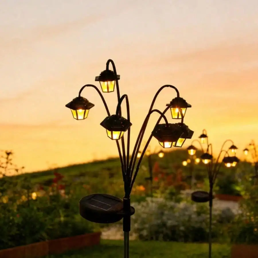 This Six-headed Solar-powered Outdoor Decorative Lantern Can Be Zpaxo