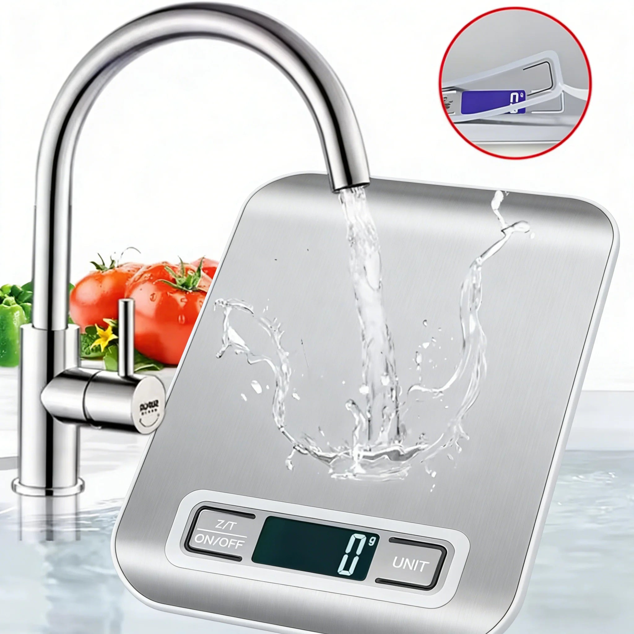 Digital Kitchen Scale LED Display 5kg/1g Stainless Steel Panel Electronic Scales Home Jewelry Food Snacks Weighing Baking Tools Zpaxo As shown 5Kg