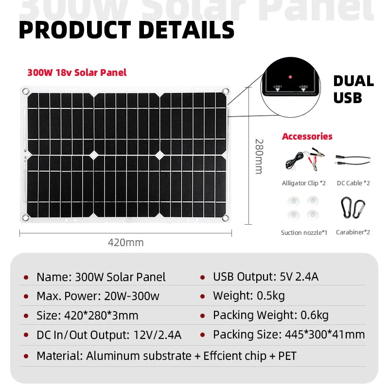 6000W Inverter 12V to 220V/110V 30A Controller 300W Solar Panel Smart Charge Camping For Car RV Solar Series System Combination Zpaxo