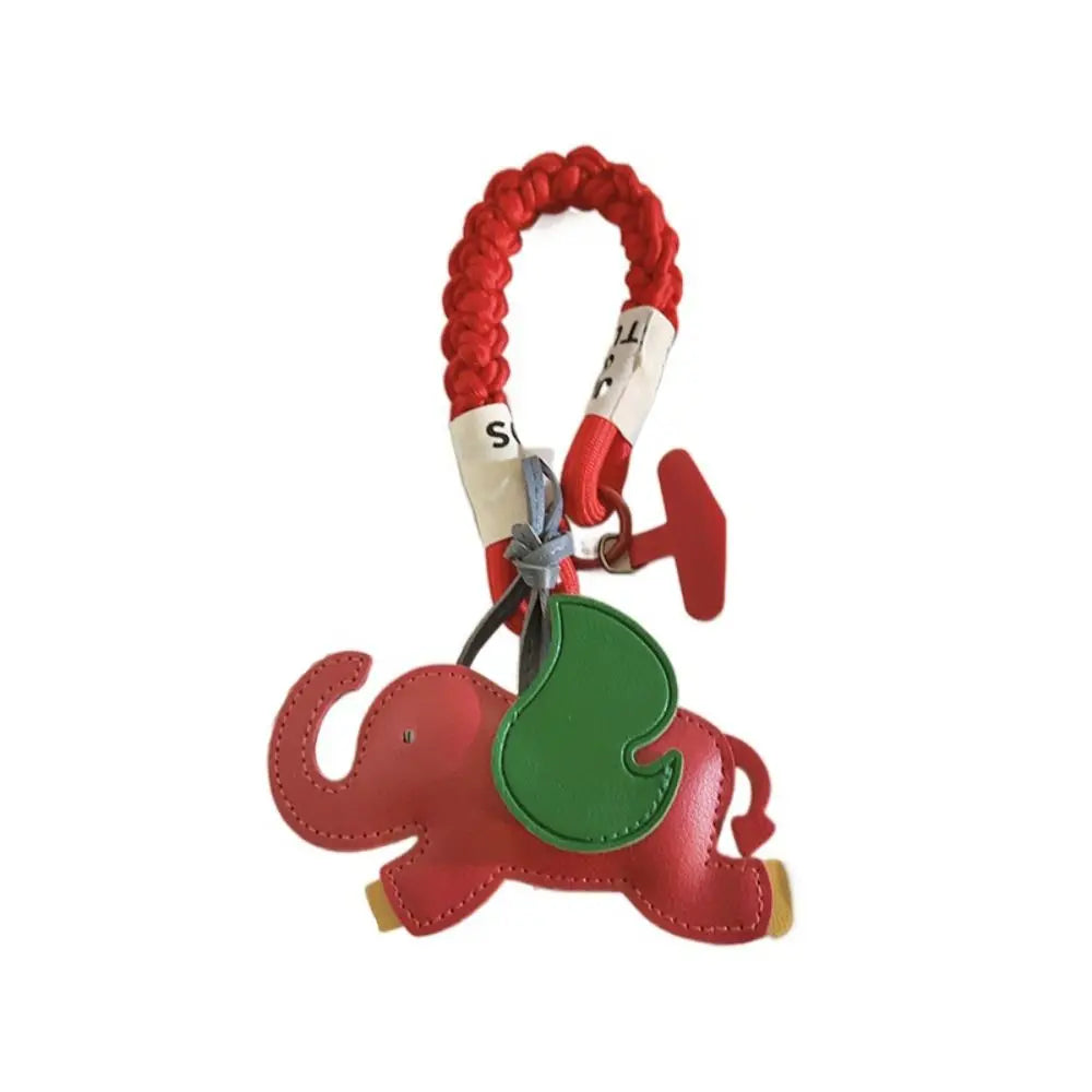 Cute PU Leather Elephant Keychain Flying Wings Animal Pendant Fashion Zpaxo