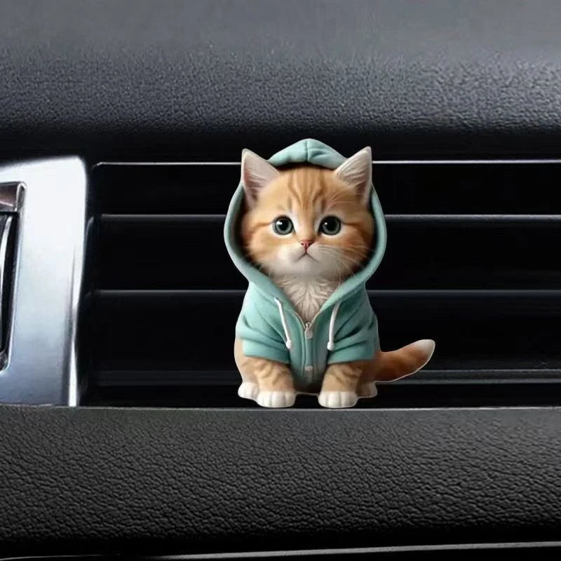 Car Outlet Vent Perfume Clips Cat Acrylic 2D Air Freshener Diffuser Zpaxo Green