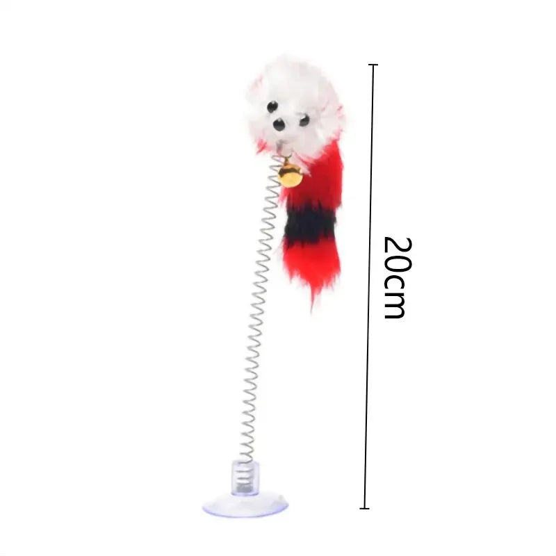 Cartoon Pet Cat Toy Stick Feather Rod Mouse Mini Bell Catcher Teaser