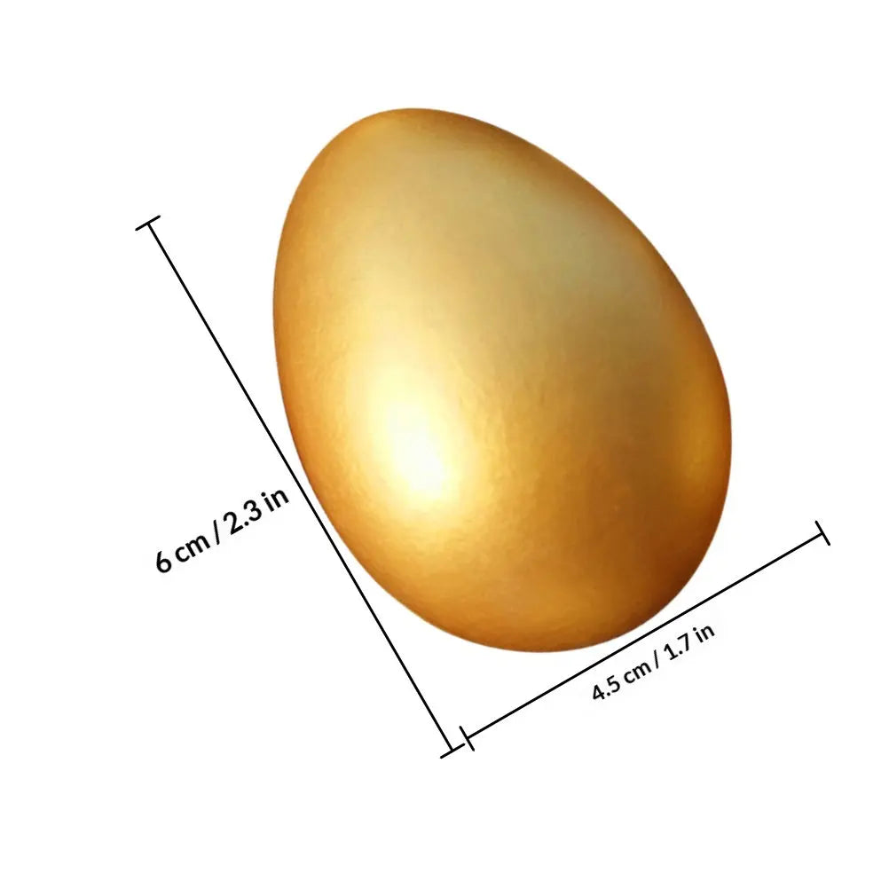 3D Wooden Easter Egg Golden Ornament DIY Decoration Kids Adults