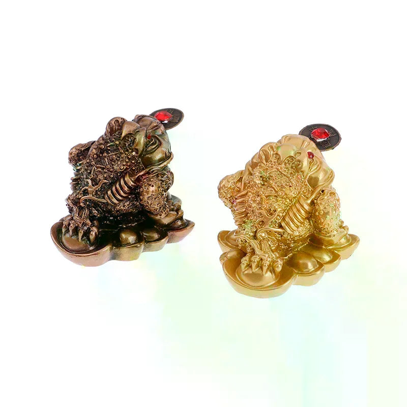 Frog Toad Coin Ornaments Lucky Feng Shui Money Fortune Chinese Zpaxo