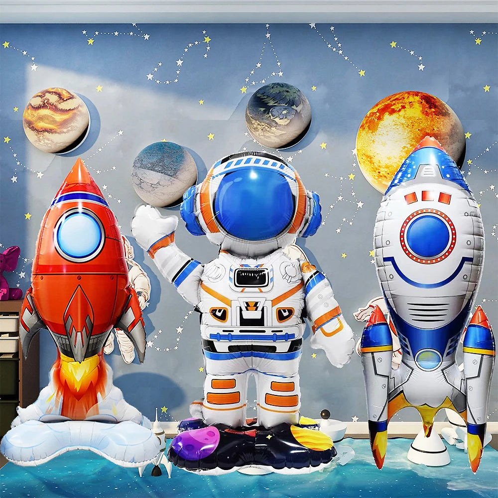Spaceman Rocket Standing Balloons Astronaut Foil Balloon Outer Space