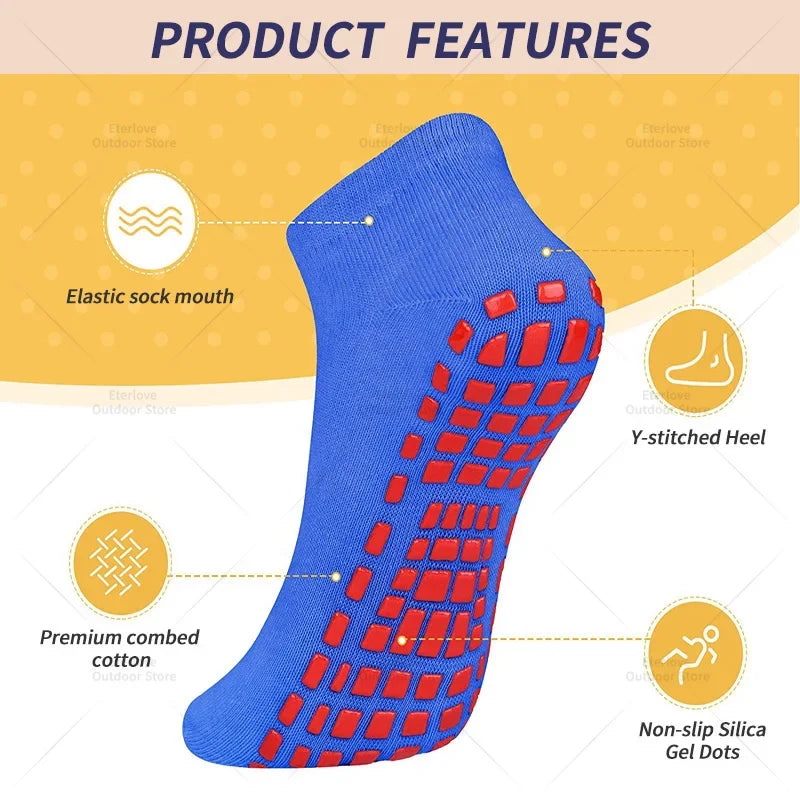 Indoor Yoga Pilates Trampoline Women's Socks Adult/Children Silicone Non Slip Cotton Socks Floor Foot Massage Ankle Socks Zpaxo