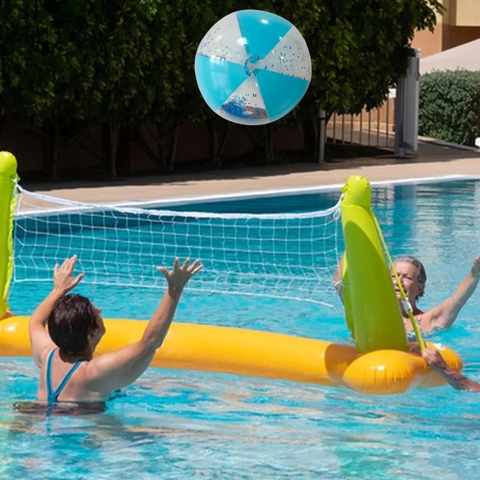 Beach Balls Pool Glitters Inflatable Clear Ball PVC Reusable Toys Fun Zpaxo