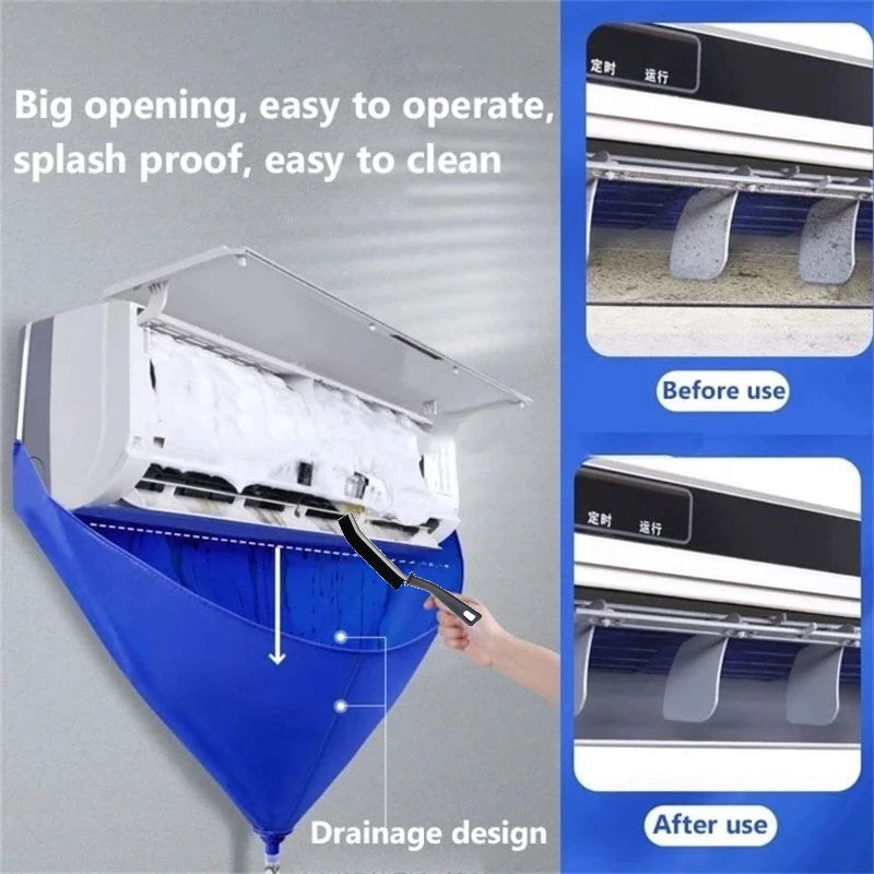100cm Thickened Cleaner Air Coditioning Cleaning Cover Bag PVC with Water Pipe Home 1-1.5P Split Hanging Air Conditioner Tools Zpaxo