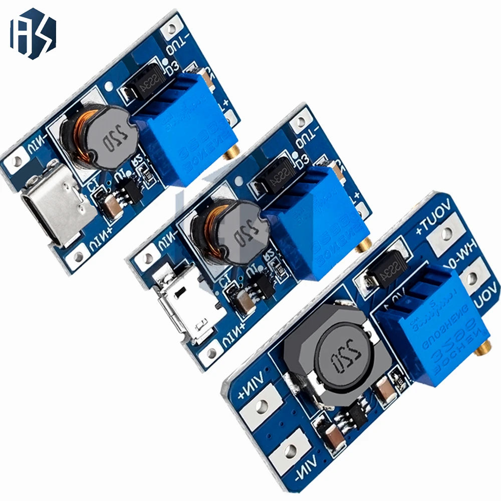 MT3608 type-c/micro 2A Max DC-DC Step Up Power Module Booster Power Module 3-5V to 5V/9V/12V/24V Zpaxo