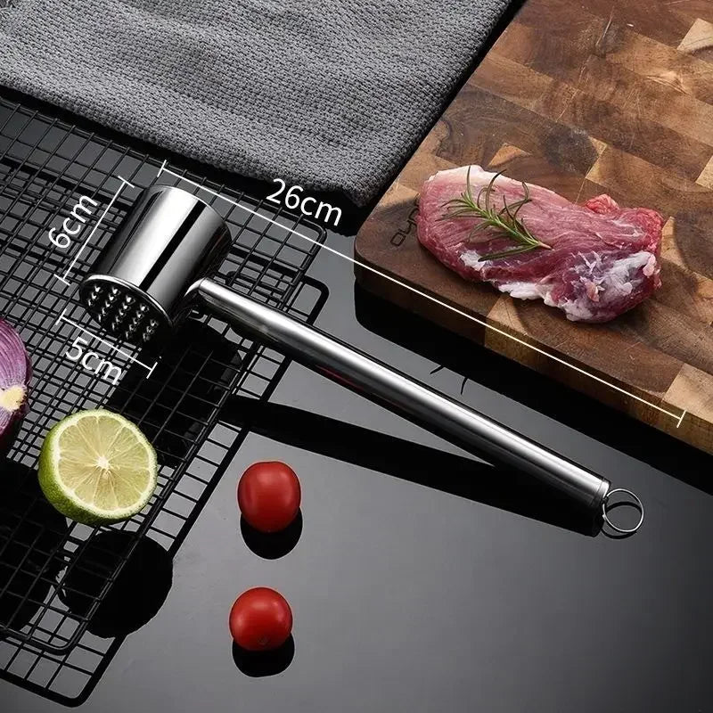 Hot Stainless Steel Meat Hammer Loose Meat Tenderizer Household Steak Pork Chicken Breast Meat Loosening Hammer Kitchen Tools Zpaxo 304-Ring